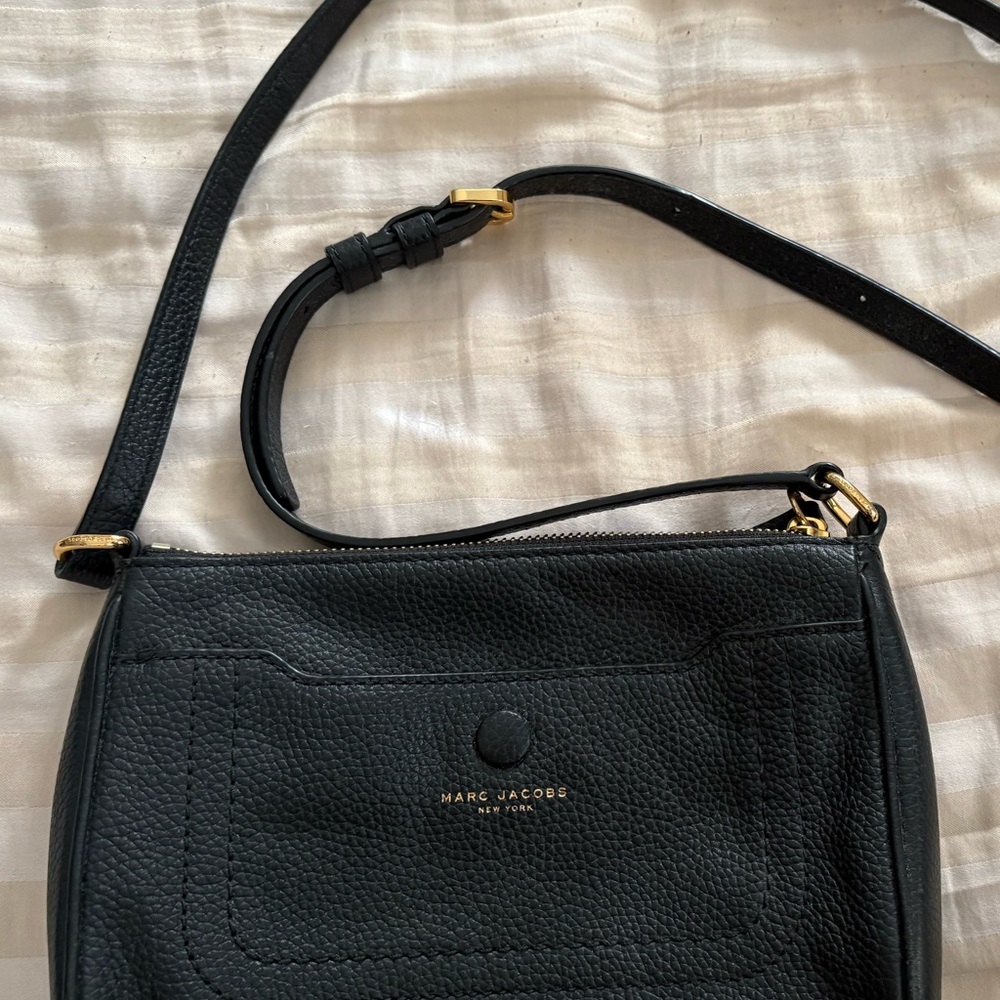 Marc Jacobs Black Crossbody Bag with Silver Accents
